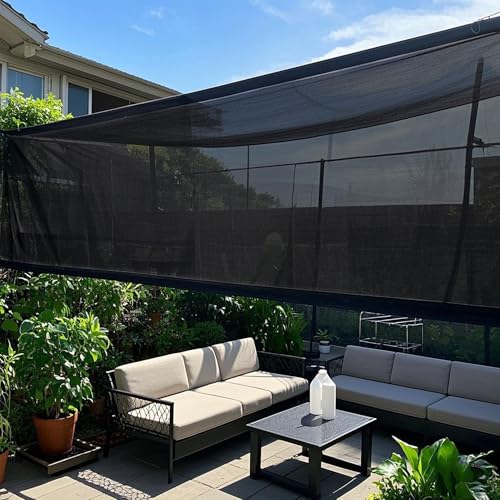 winemana 5x20 FT Black Shade Cloth, Mesh Tarp for Garden Greenhouse Patio - size: 40%-5 FT x 20 FT
