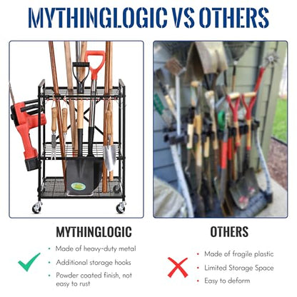 Mythinglogic Rolling Garden Tool Organizer for Garage and Yard Tools - size: Small Tower