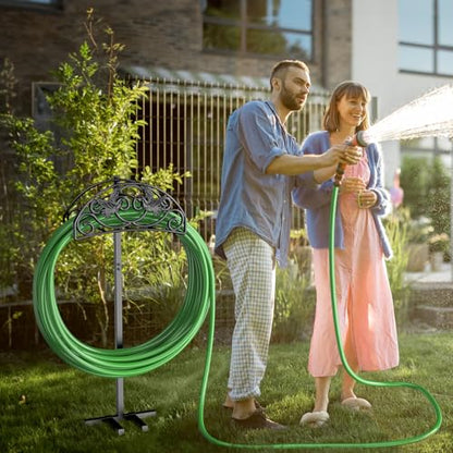 Keten Garden Hose Holder, Detachable Metal, Heavy Duty Freestanding Outside