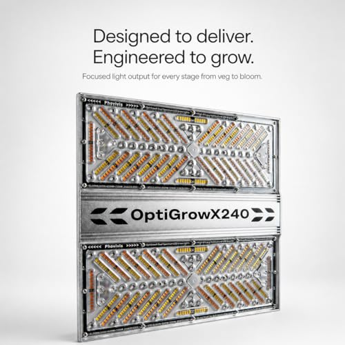 OptiGrowX240 LED Grow Light, Full Spectrum for 3x3 Grow Tent