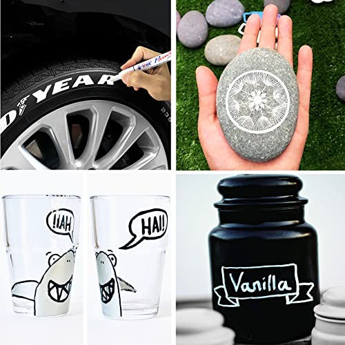 TFIVE Silver Permanent Markers Paint Pens, 2 Pack Oil Based Paint Markers - color: Silver