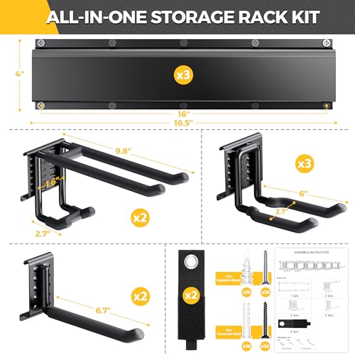 LBT 49.5"Garage Tool Organizer Wall Mount 500lbs Garden Tool Organizer - size: 49.5inch