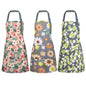 BOUMUSOE 3 Pack Floral Aprons with Pocket, Blooming Womens Aprons - color: Orange, Green, Pink