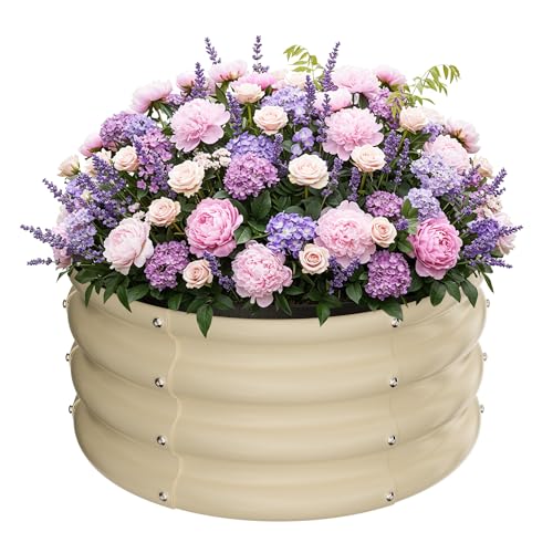 ZXZYHFTY Round Raised Garden Bed Set, 1 Pack, 2 x 2 x 1 Ft, White - color: White