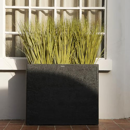 25"Tall Rectangular Outdoor Planter, Heavy‑Duty | Business&Home, Dark Gray - color: Charcoal Gray
