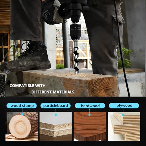 1-1/8" X 7.87" Auger Bit for Wood, 28x200mm Hex Long Auger Drill Bit - size: 1-1/8" (28mm)diameter, style: 7.87 inch / 200mm Length