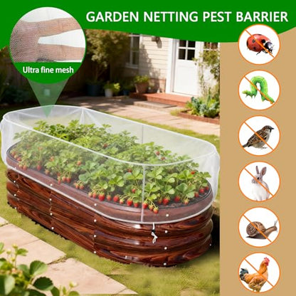 2 PCS Garden Netting for Raised Beds 2x4 FT Pest Barrier Screen - size: 2x4 FT