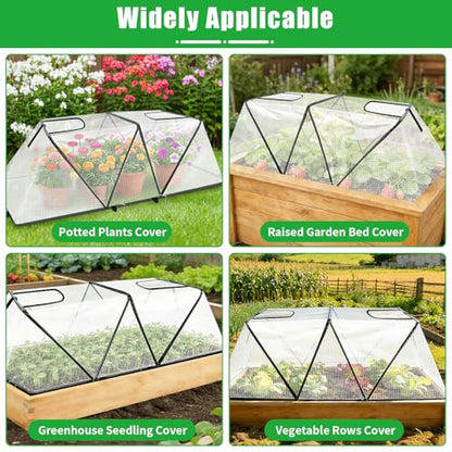 2 Pack Foldable Plant Covers Freeze Protection, Two Dual Layer Skylights - size: Foldable-2Pack
