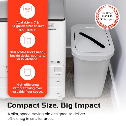 City Box 7 Gallon Paper Recycling Bin w/ Lid for Office Papers, Newspapers - color: Paper, size: 7 Gallon