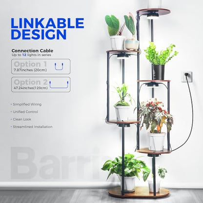 Barrina Orbgrow OG09 Puck Grow Light, 54W(6 x 9W), 5000K, 6 Packs, Black - color: 5000K-Black Cover, size: 6 Packs without Timer
