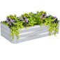 Sunnydaze Galvanized Raised Garden Bed, Rectangle, 4x2x1 ft, Silver - color: Silver