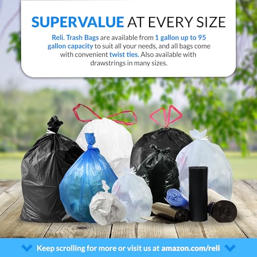 Reli. 55-60 Gallon Trash Bags Heavy Duty | Made in USA