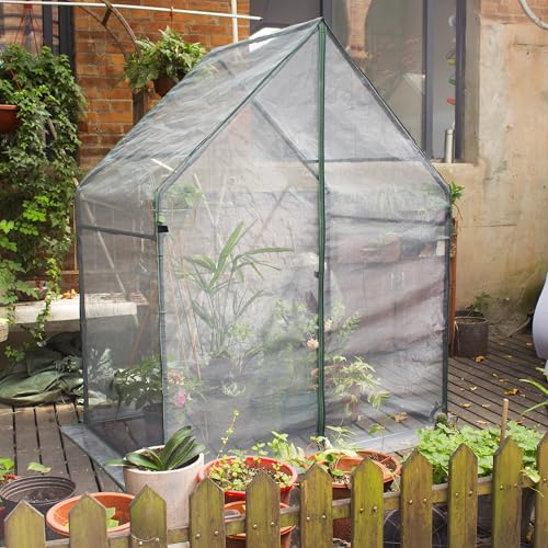 Gardzen Mini Greenhouse with Mesh Cover 36.2"(L) x53.3(W) x66.1(H) - size: 36”(L) x53”(W) x66”(H)