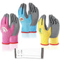 Kids-Gardening-Gloves for Age 3-12, Rubber-Coated Garden Yard Work-Gloves for Children Toddlers Boys & Girls - color: 3 Pair - Blue, Yellow, Pink