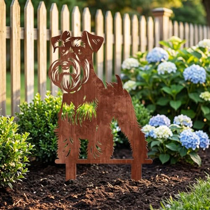 Resama Dog Metal Decorative Garden Stakes - color: Schnauzer