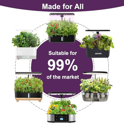 Salad Greens Seed Pod Kit for AeroGarden, iDoo, Ahopegarden, MUFGA with Red/Green Romain/American Fast/Buttercrunch/Parris Island Lettuce, Spinach - Compatible with All Garden(8-Pod) - color: salad greens, size: 7-pods