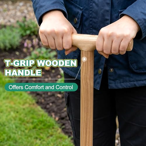 Manual Lawn Edger Tool, 39’’ Stainless Steel Half Moon Edger