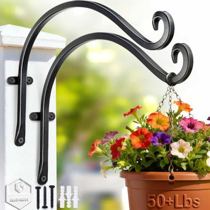 AJART Heavy-Duty Plant Hanger Outdoor: 12" / 2 Pieces Hanging Plant Bracket - size: 12 Inch, style: Plant Bracket Hook