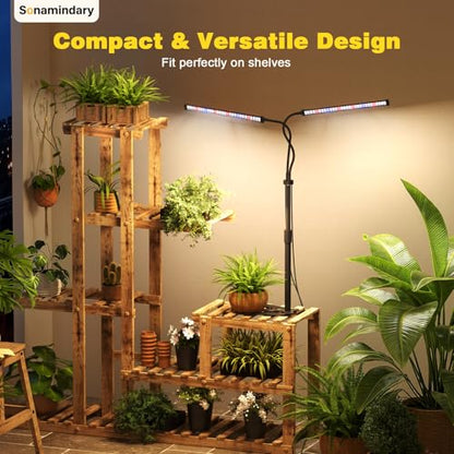 LED Grow Lights for Indoor Plants, Tripod Stand, Dual Head - size: Stand-2 Head