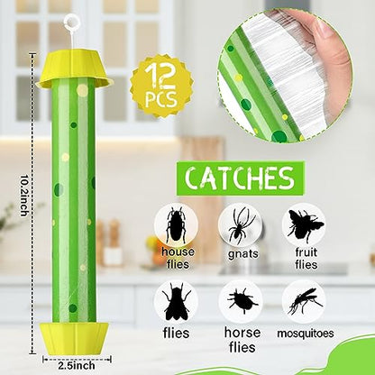 Qualirey 12 Pcs Sticky Fly Trap Fly Stick with Hook, Stylish Style - style: Stylish Style
