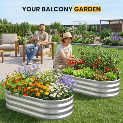Galvanized Raised Garden Bed Outdoor, 4x2x1FT Planter Box, Silver - color: Silver, size: 4x2x1FT(1PC)