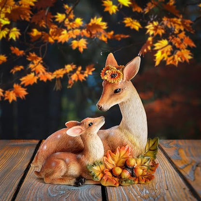 Garden Deer Decor Fall Animal Statue Outdoor Thanksgiving Autumn Decoration