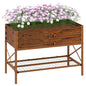 Outsunny Raised Garden Bed with Galvanized Steel Frame, Dark Brown - color: Dark Brown