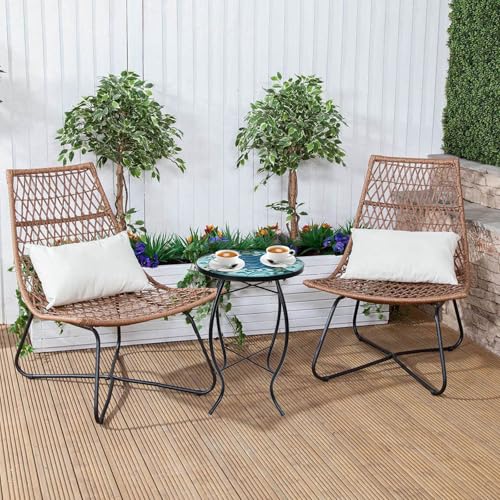 VCUTEKA Outdoor Side Table,14" Patio Accent Table Bistro Coffee End Table - color: Blue Transparent Turtle