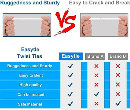 Easytle 1200 Pcs 5" White Paper Twist Ties Bread Ties White Twist Ties Twisty-Ties Bag Ties Twist Ties for Bags Bread Wire Ties Twist Tie for Party Cello Candy Bread Coffee Bags Cake Pops (Pack of 3) - size: 1200 Pcs (Pack of 3)