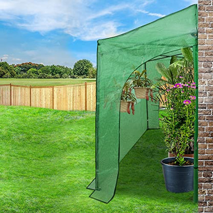 EAGLE PEAK 9x4 Easy Setup Pop Up Greenhouse, Lean-to Design, Clear/Green - color: Clear/Green, size: 9x4