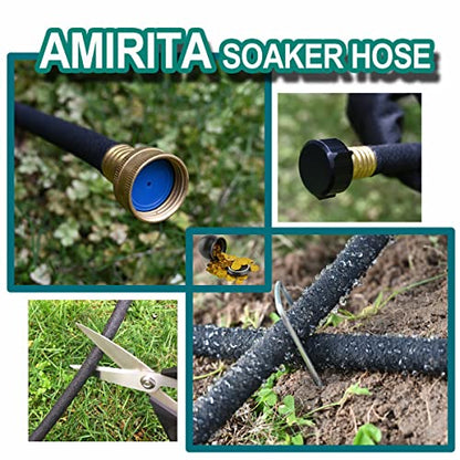 AMRITA 1/2"Soaker Hose KIT, 10ft 3Pack Garden Drip Hoses Brass Couplings - color: 1/2"×(10FT)×(3PCS)