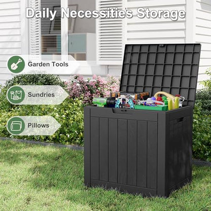 32 Gallon Outdoor Storage Box Waterproof Deck Box Patio Storage - color: Black, style: 32Gallon-style2