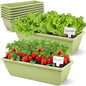 8 Pcs 24 Inch Plastic Window Boxes Planters, Light Green - color: Light Green