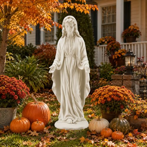 Virgin Mary Statue, 29.4" Outdoor Statue, Fall Decor for Garden Yard - size: 29.4" H Virgin Mary