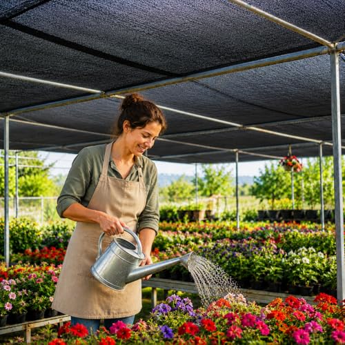 PJT 75% Shade Cloth for Garden 12x20 FT, Breathable HDPE Sun Shade Cover - size: 12x20FT