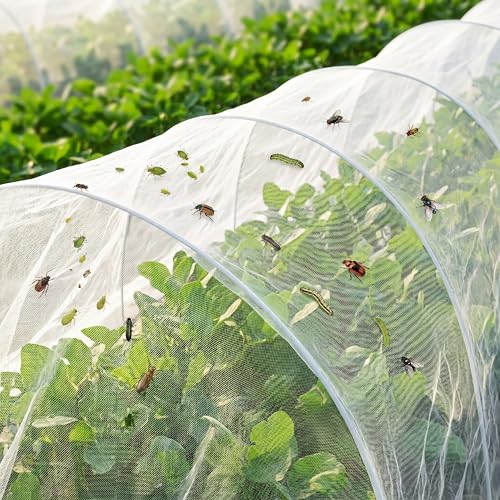 Zonon 5 x 20ft Mosquito Netting White Garden Insect Bug Mesh for Plant - color: White, size: 5.25 x 19.69 ft