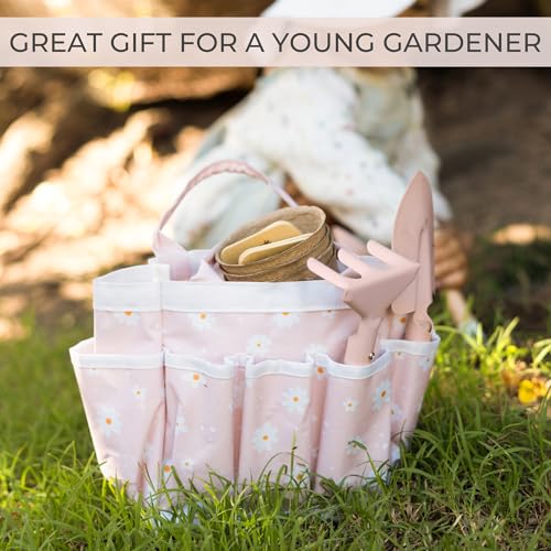 The Ultimate Kids Gardening Set - Safe Toddler Tools for Outdoor Fun - color: Pink