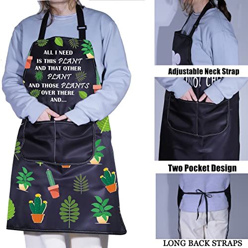 PXTIDY Plant Lover Gift Gardener Apron All Need Is This Plant Lady Gardening Apron Florist Kitchen Gift (Black)