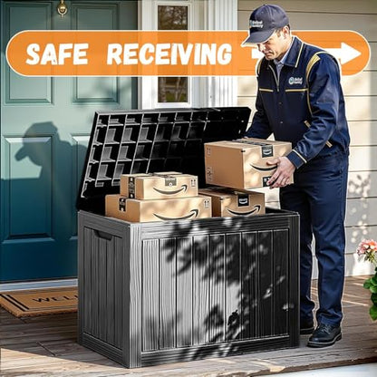 50 Gallon Outdoor Package Delivery Box, Black - color: Black, size: 50 Gallon