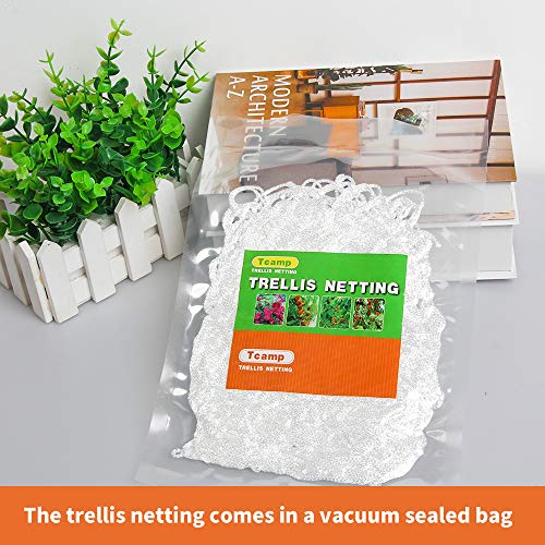 Tcamp Heavy-Duty Polyester Plant Trellis Netting 5 x 15ft (1 Pack) - size: 6" Mesh (5*15Ft)