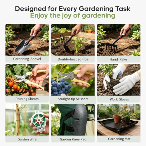Gardening Tools, 10PCS Garden Hand Tools for Gardening