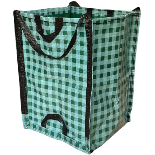 DURASACK Heavy Duty Home and Yard Bags, Gingham Green - color: Gingham Green