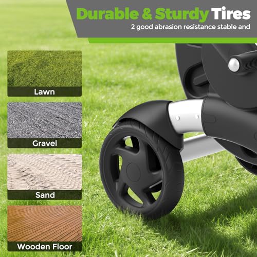Upgrade Hose Reel Cart, Holds 200 Feet of 5/8" Hose - color: Black