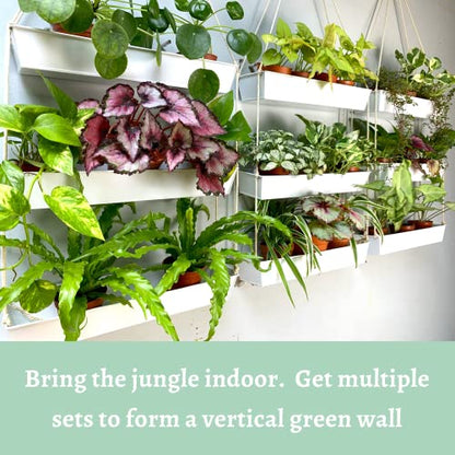 LaLaGreen Boho Wall Planter (16 in, 3 Tier) White Succulent Herb Garden - color: White, size: 16" (40.7cm) x 3 Pack White