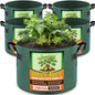 Jorvila 5-Pack 10 Gallon Grow Bags - color: Green, size: 10 Gallon