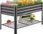 KING BIRD Large Raised Garden Bed with Legs & Storage Shelf 48×24×31.5 in