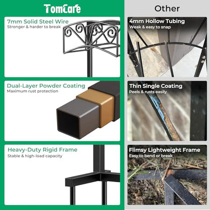 TomCare Garden Hose Holder, Heavy Duty Water Hose Hanger for 160FT Hose - color: Matte Black, size: 15″ W