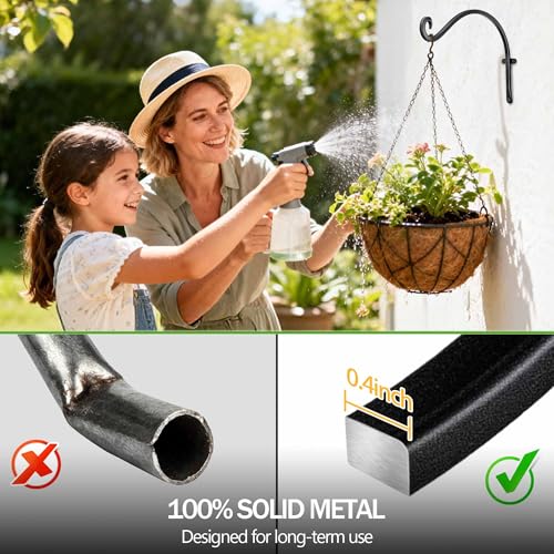 AJART Heavy-Duty Plant Hanger Outdoor: 12" / 2 Pieces Hanging Plant Bracket - size: 12 Inch, style: Plant Bracket Hook