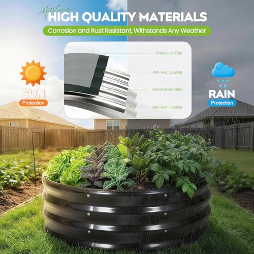 Galvanized Raised Garden Bed, 2 PCS 3x3x1ft Round Planter Grey - color: Gray, size: 3x3x1ft