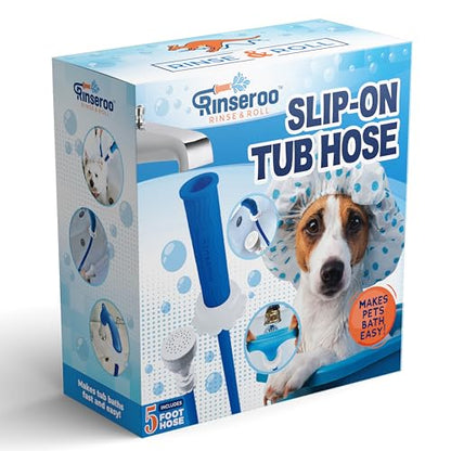 Rinseroo Slip-On Bathtub Faucet Sprayer Attachment, 5 Foot Hose